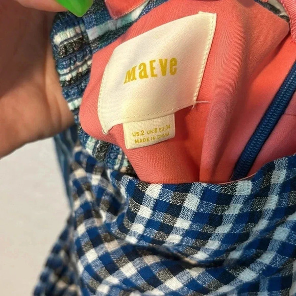 Anthropologie/ Maeve One Shoulder Gingham Dress - Picture 4 of 4